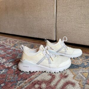 Cole Haan Cream and White Knit Golf Sneakers